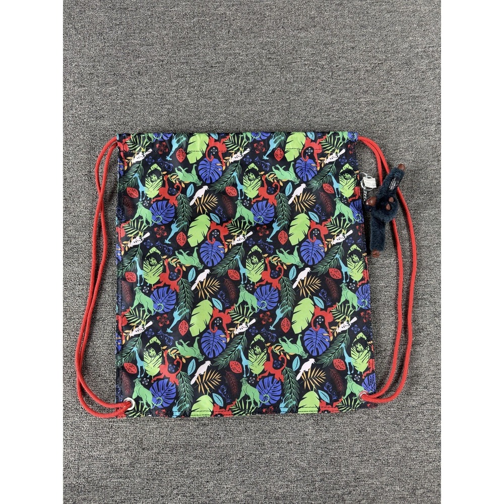 Kipling Disney Jungle Book‎ Multicolor 18" Drawstring Backpack Gym Bag Women
